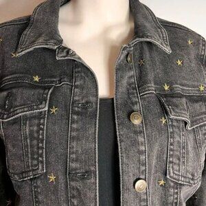 Victoria's Secret Gold Star Black Denim Jacket